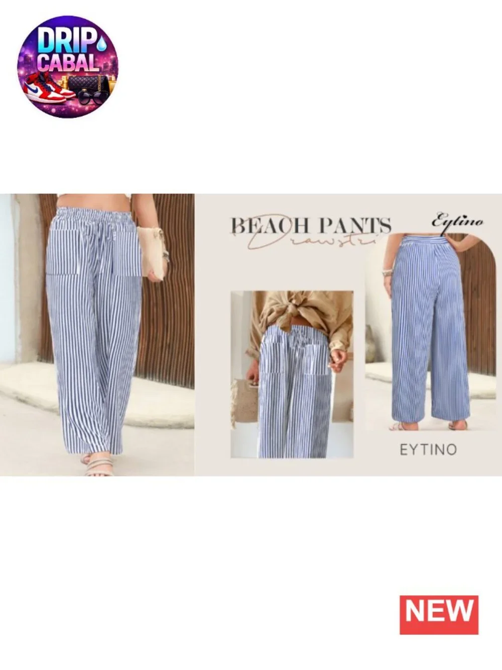Plus Size Wide Leg Pants High Waist Striped Palazzo Lounge Trousers with Pockets